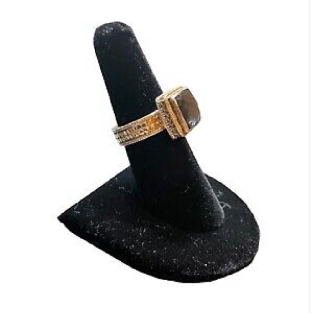 Anna Beck Square Faceted Dark Stone Ring - Picture 2 of 9